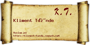 Kliment Tünde névjegykártya